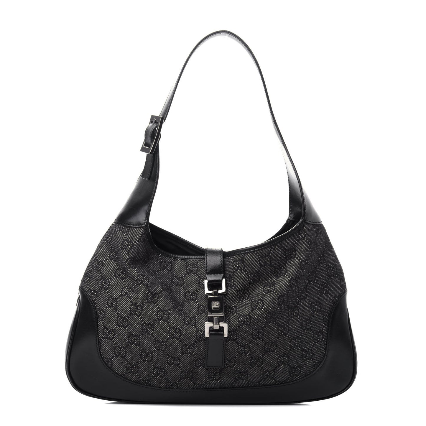 Denim Monogram Small Jackie O Hobo Black