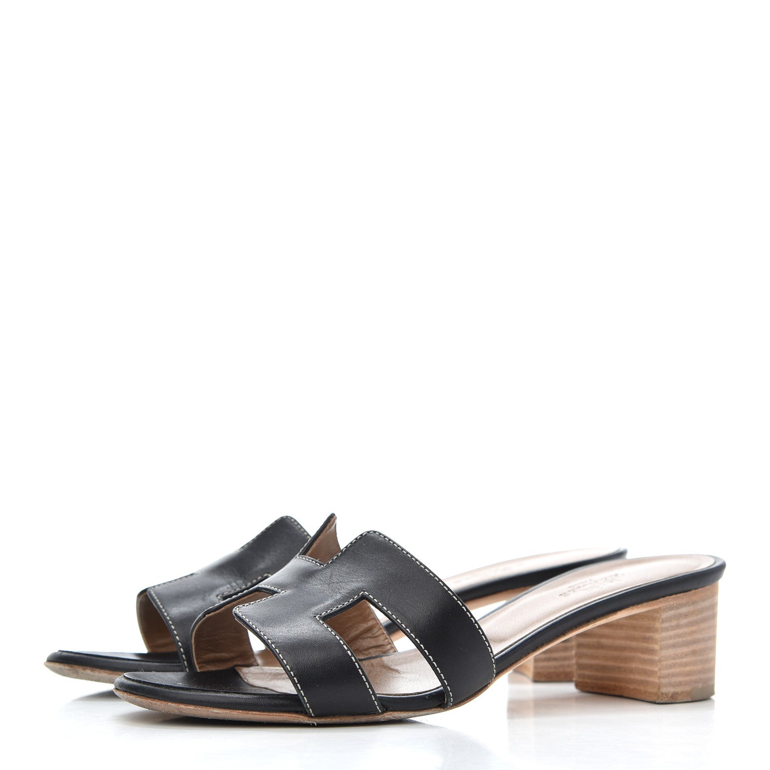 Hermes Calfskin Oasis Sandals 36 Black 3 of 18