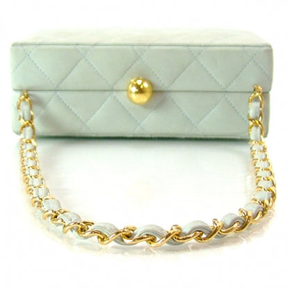Chanel Lambskin Quilted Box Handbag Sky Blue 4 of 12