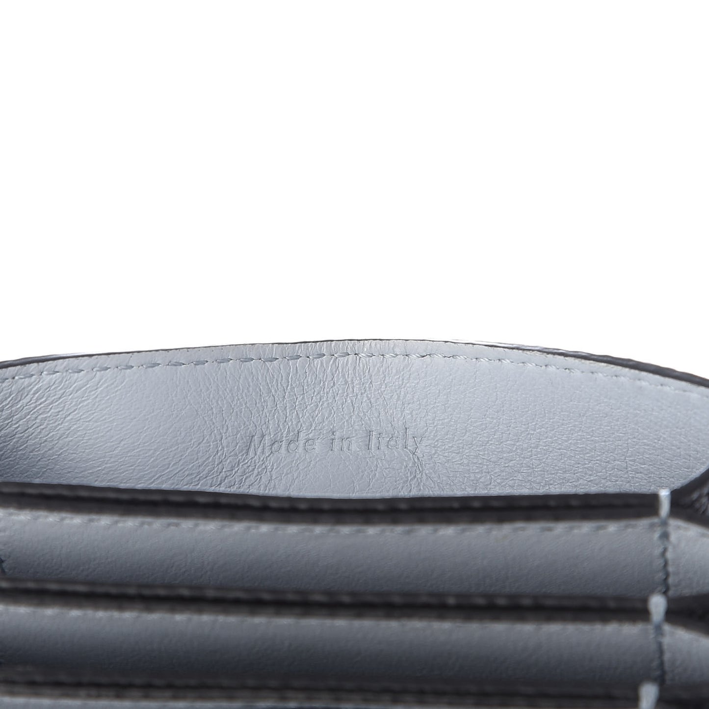 Grained Shiny Calfskin Accordion Card Holder Black