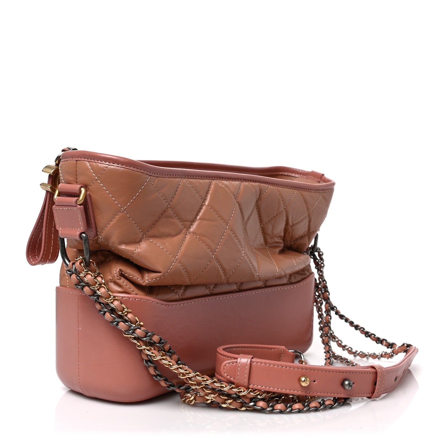 Chanel Aged Calfskin Quilted Medium Gabrielle Hobo Pink 3 of 8