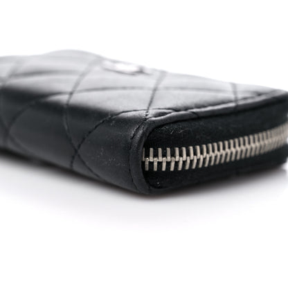 Chanel Lambskin Quilted Zip Coin Purse Black 9 of 10