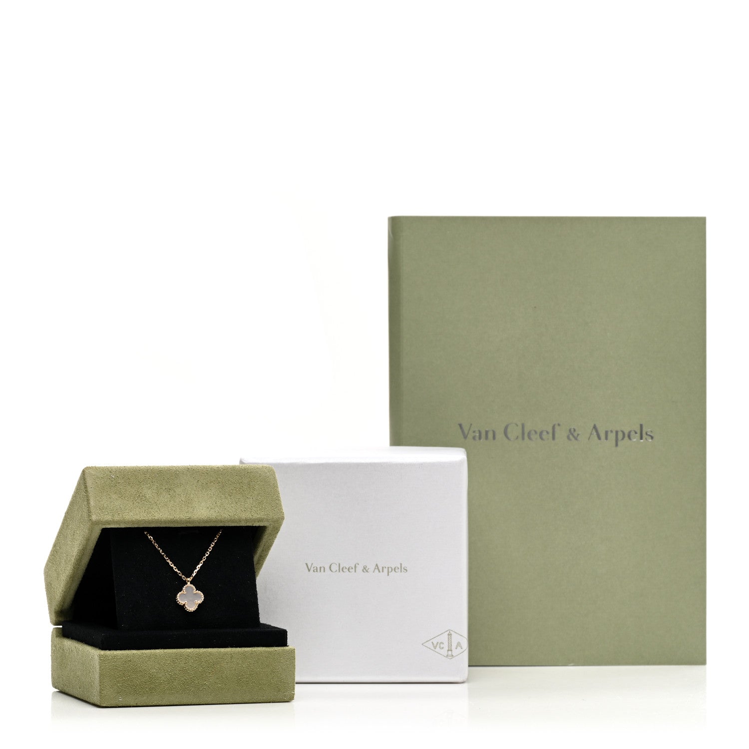 Van Cleef & Arpels 18K Yellow Gold Mother of Pearl Sweet Alhambra Pendant Necklace 6 of 6