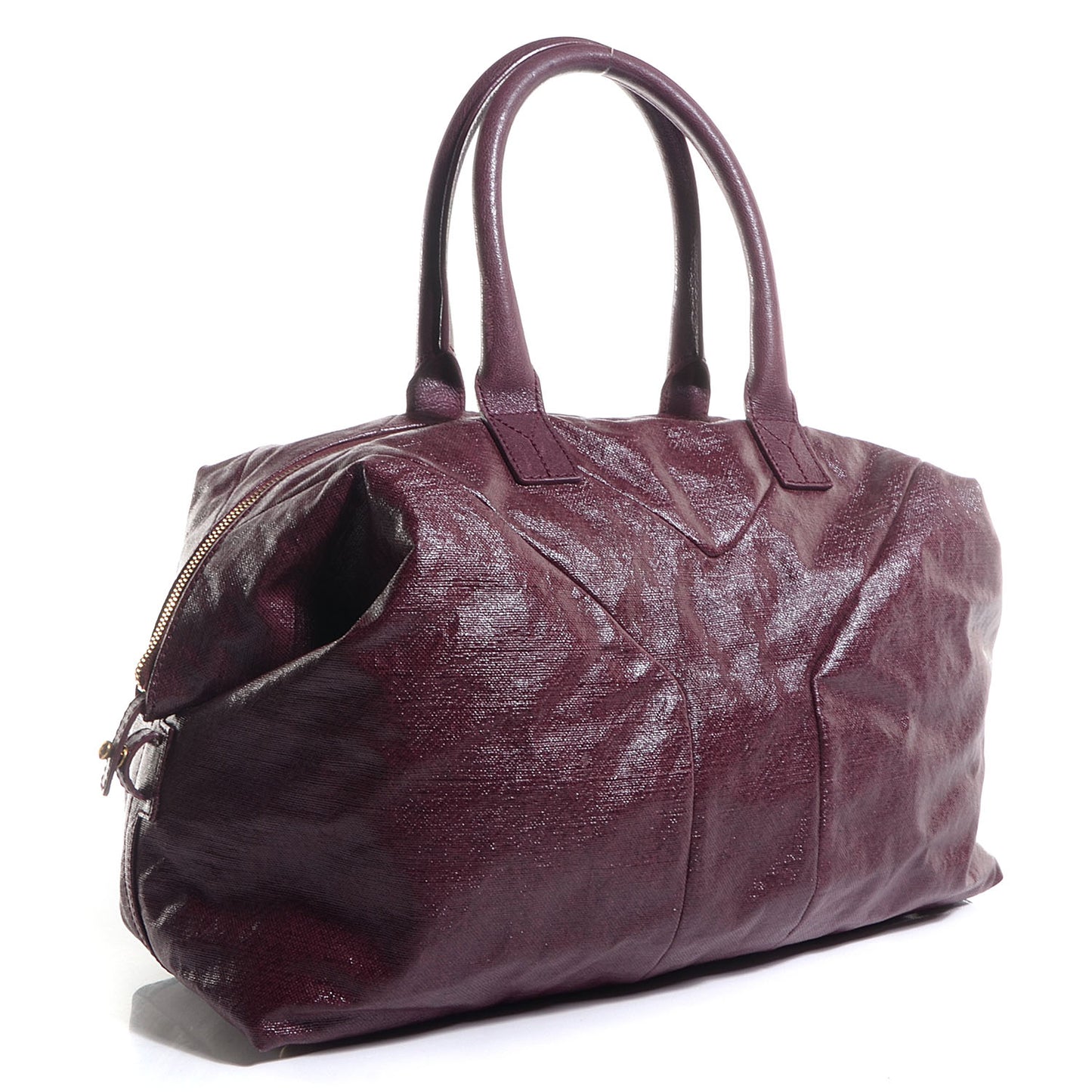 Coated Linen Medium Easy Sac Burgundy