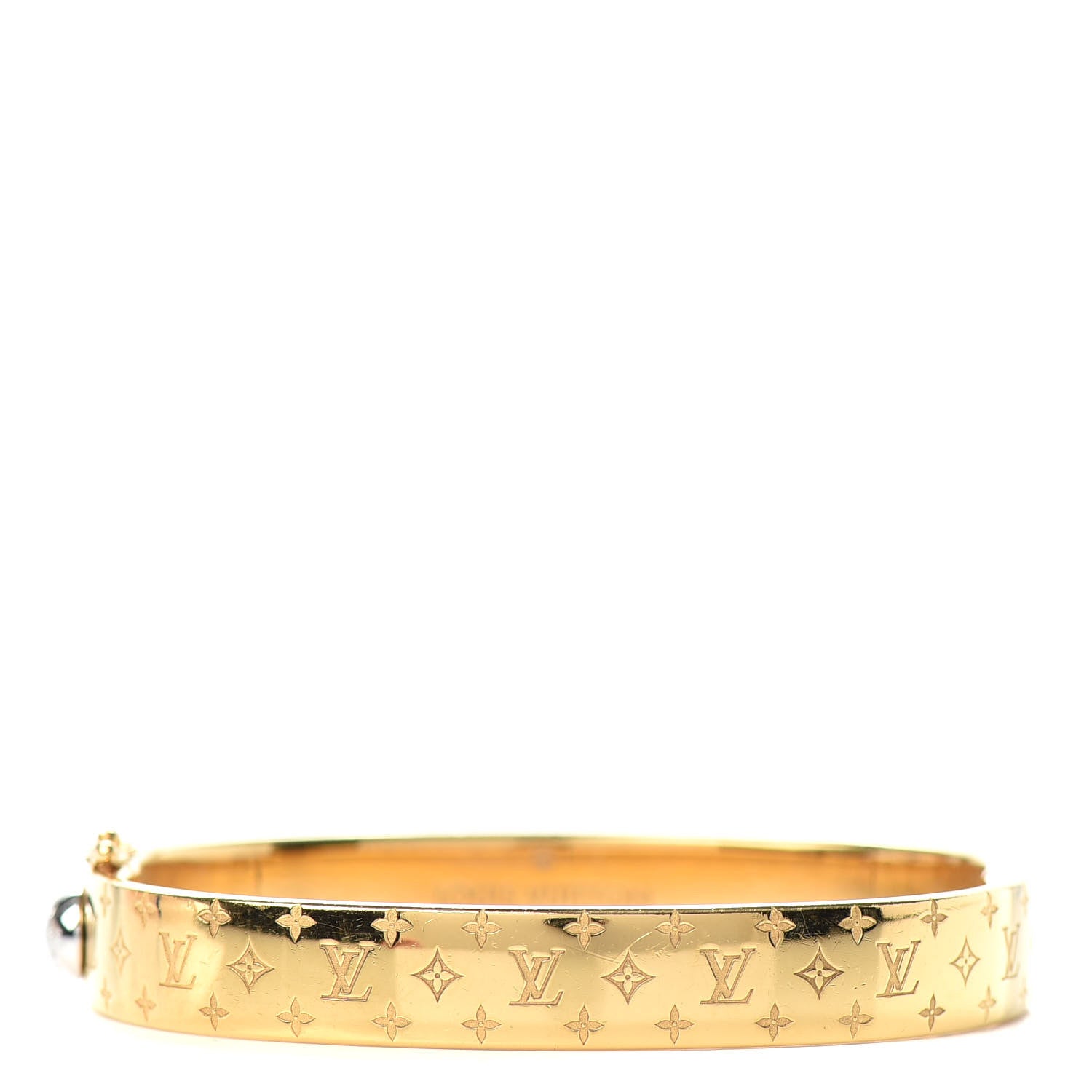 Louis Vuitton Brass Monogram Nanogram Cuff M Gold 1 of 6