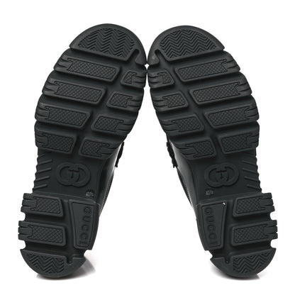 Gucci Magnum Calfskin Nappa Samoa Womens Horsebit Platform Chunky Lug Sole 40mm Loafers 40.5 Black 5 of 7
