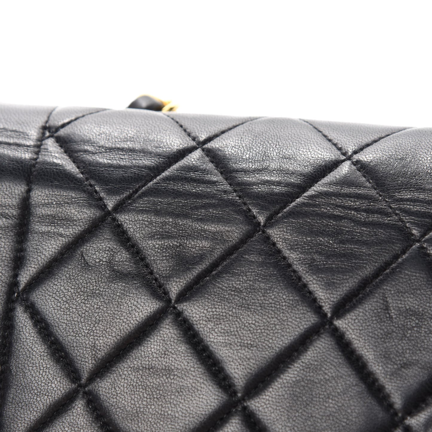 Lambskin Quilted Small Single Flap Black