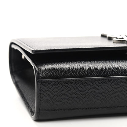 Saint Laurent Grain De Poudre Small Monogram Kate Satchel Black 8 of 9