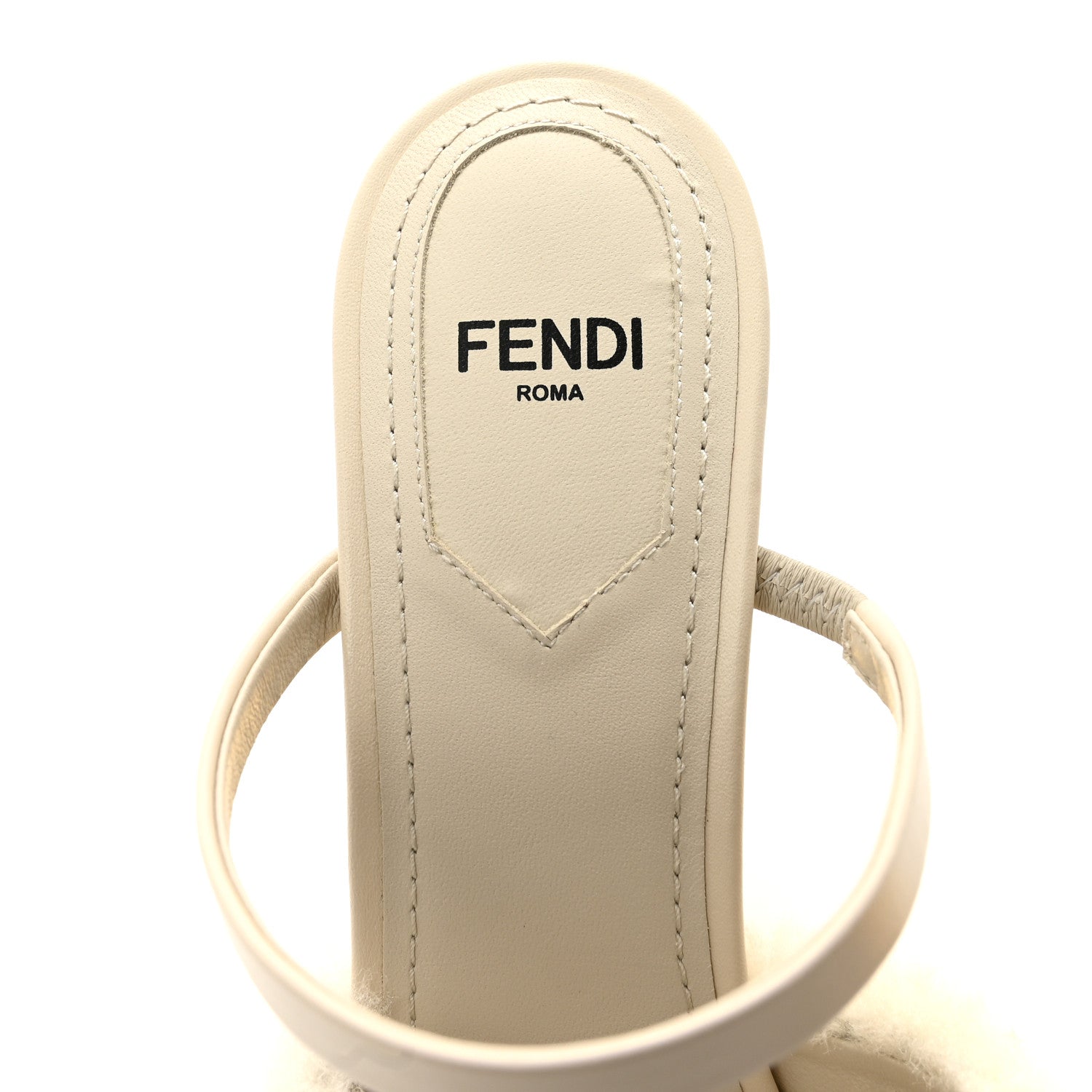 Fendi Nappa Shearling First 95mm Slide Sandals 36 Latte 7 of 9