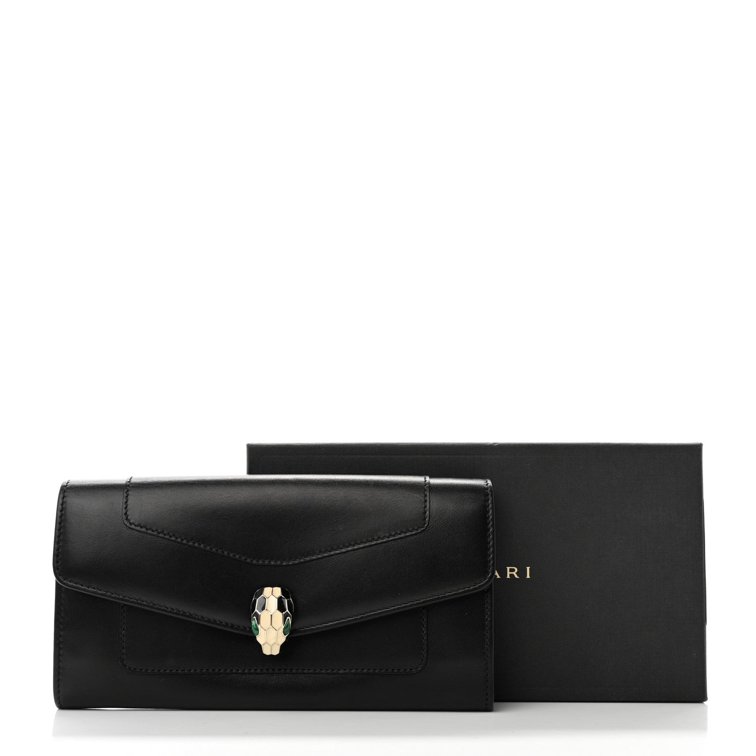 Bulgari Calfskin Serpenti Forever Wallet Black 9 of 9