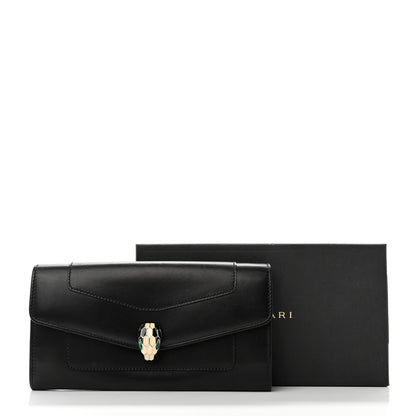 Bulgari Calfskin Serpenti Forever Wallet Black 9 of 9