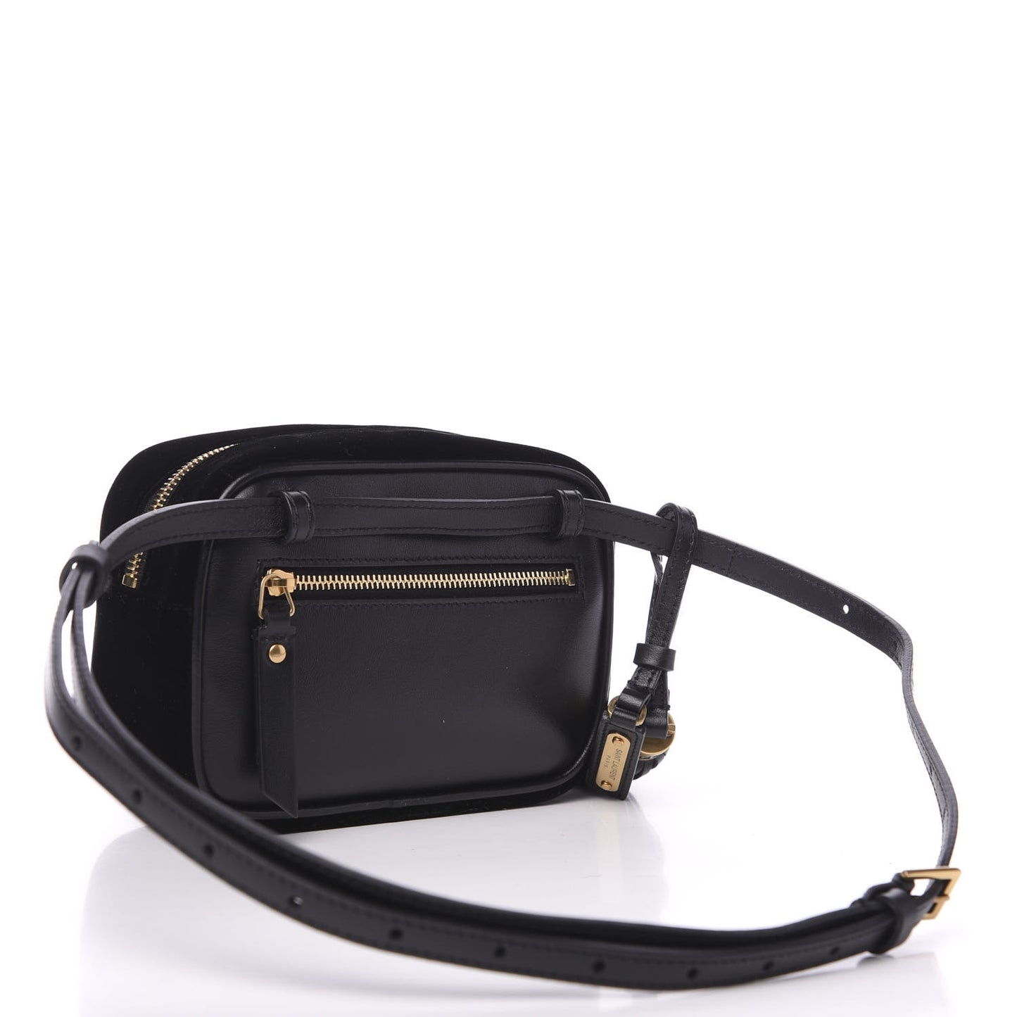Velour Matelasse Monogram Lou Belt Bag Black