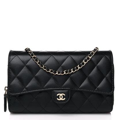 Chanel Caviar Quilted Phone Holder Wallet on Removable Chain Black 3 of 14