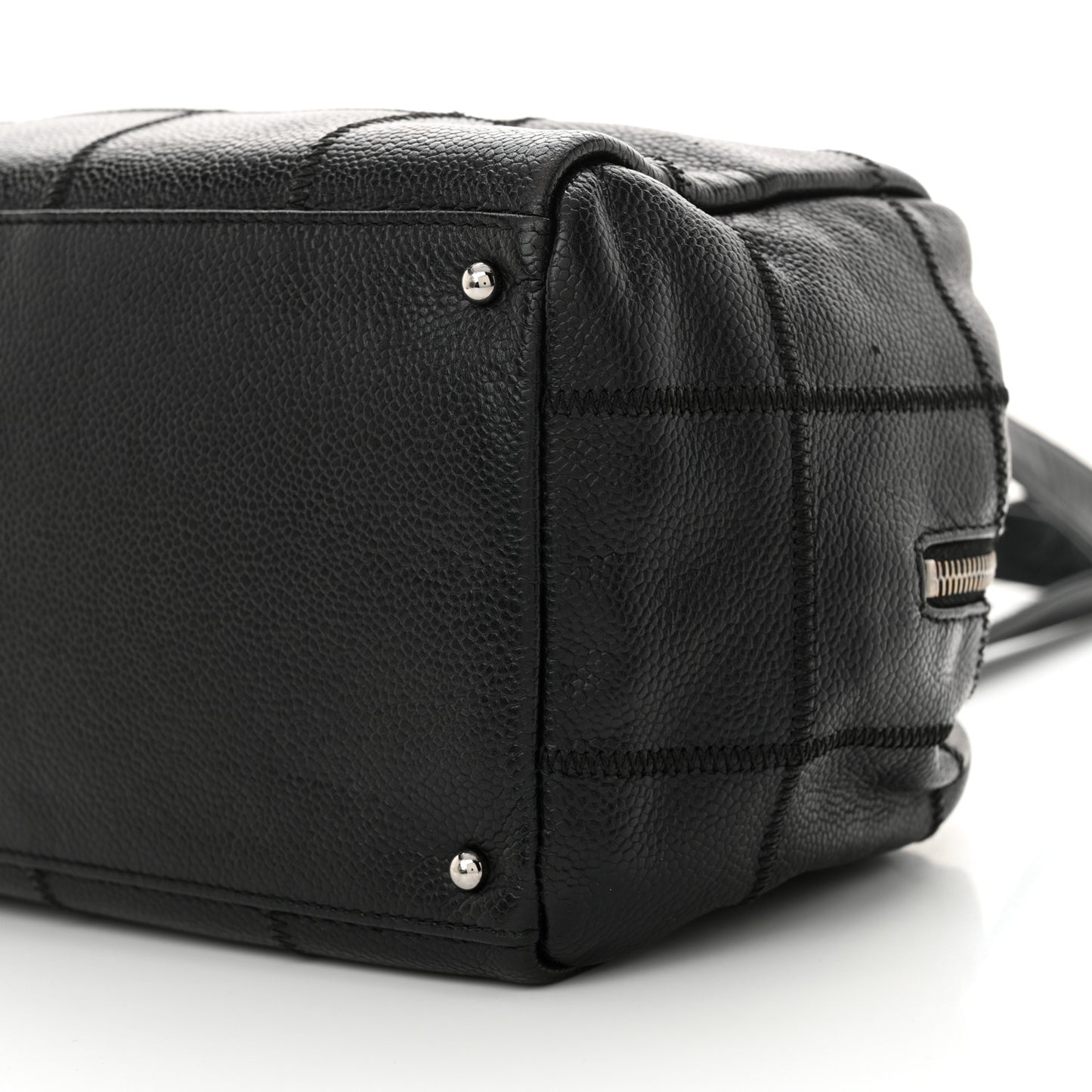 Caviar Square Stitched Bowler Black