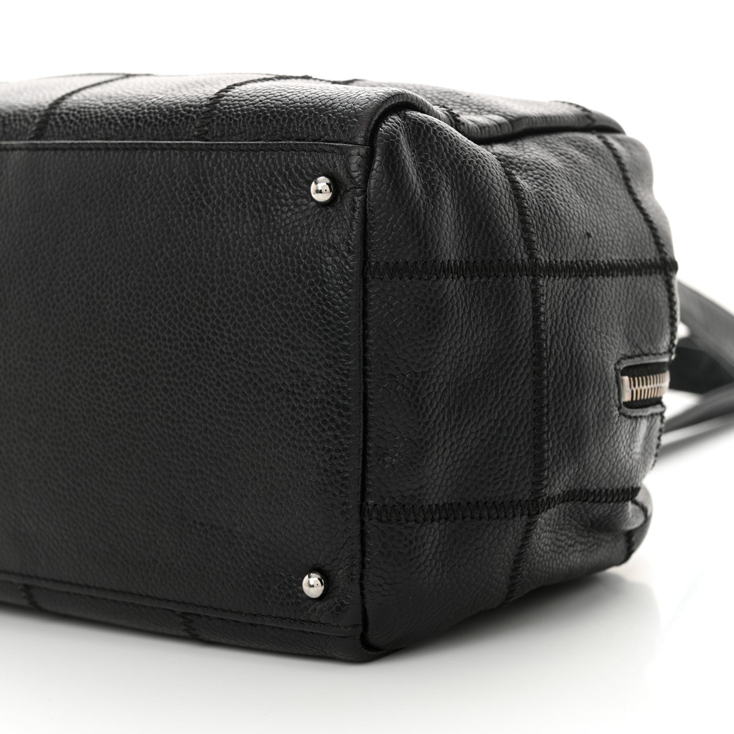 Chanel Caviar Square Stitched Bowler Black 10 of 12