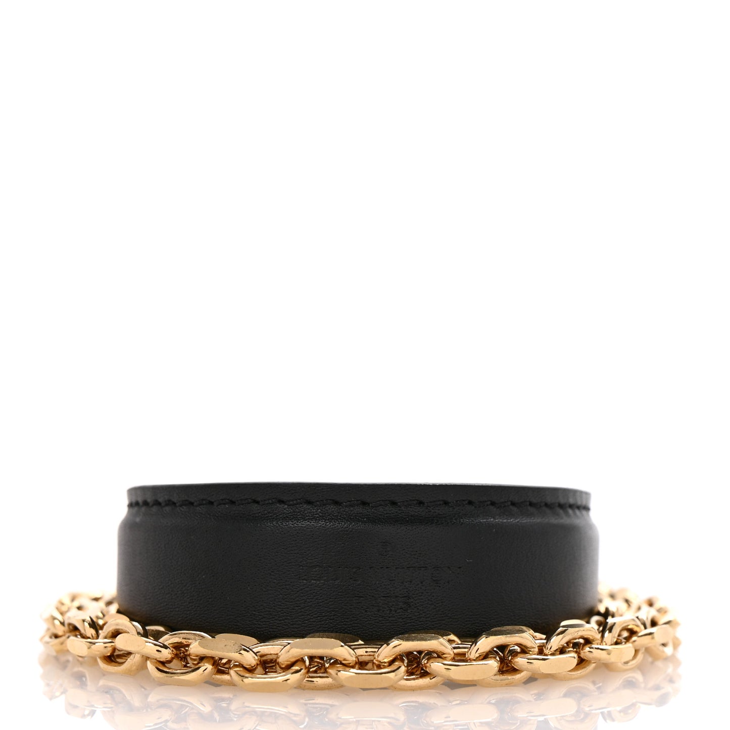 Calfskin Metal Chain Shoulder Strap Black