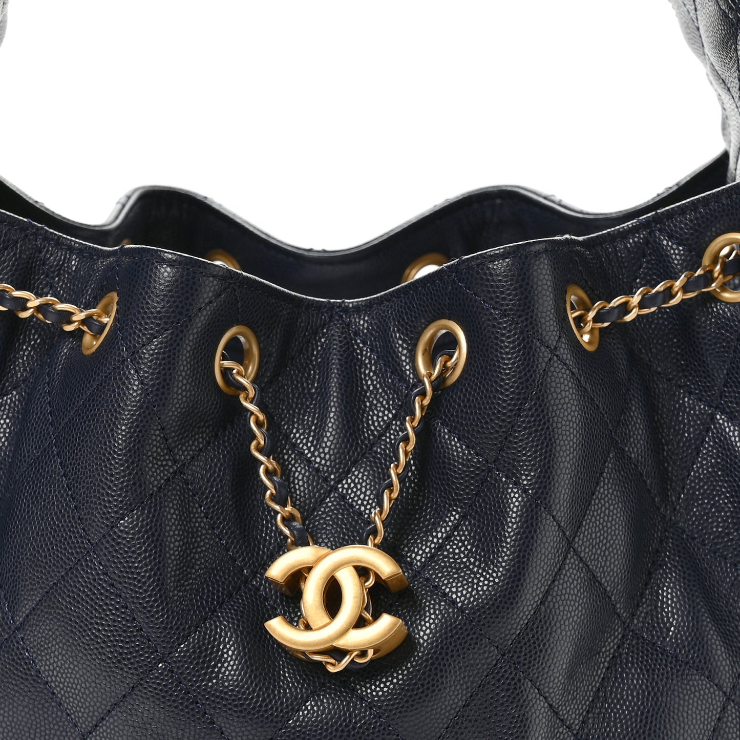 Caviar Quilted Small Chanel 25 Handbag Dark Navy