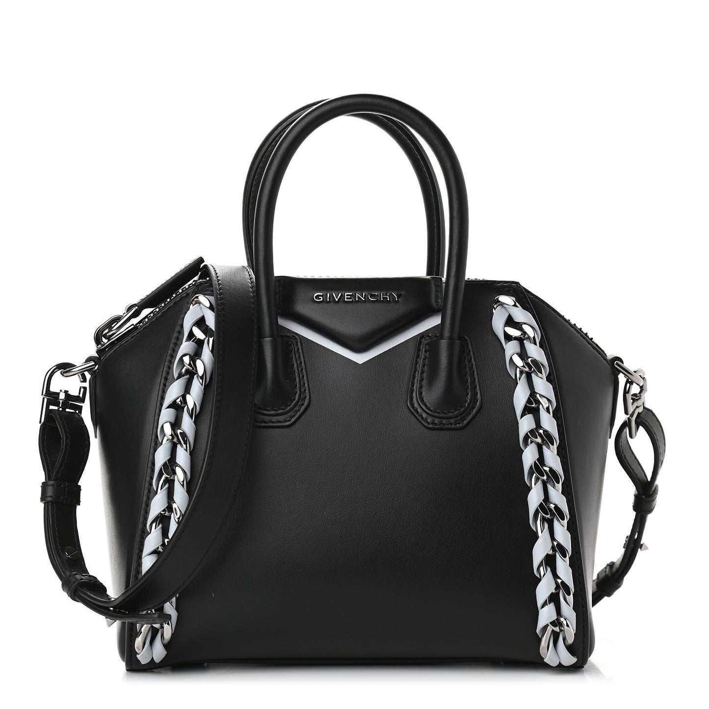 Smooth Calfskin Mini Chain Weave Antigona Black
