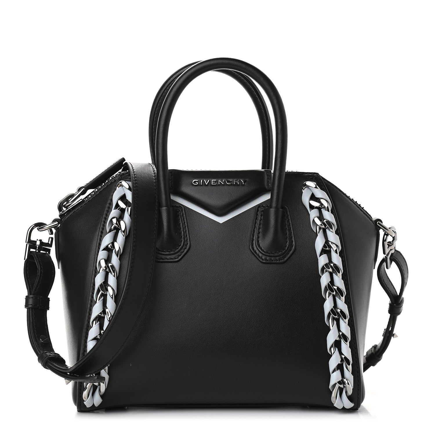Givenchy Smooth Calfskin Mini Chain Weave Antigona Black 1 of 8