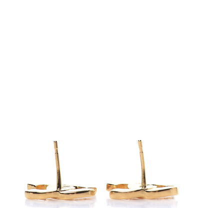 Chanel Metal CC Paris Button Stud Earrings Gold 5 of 7
