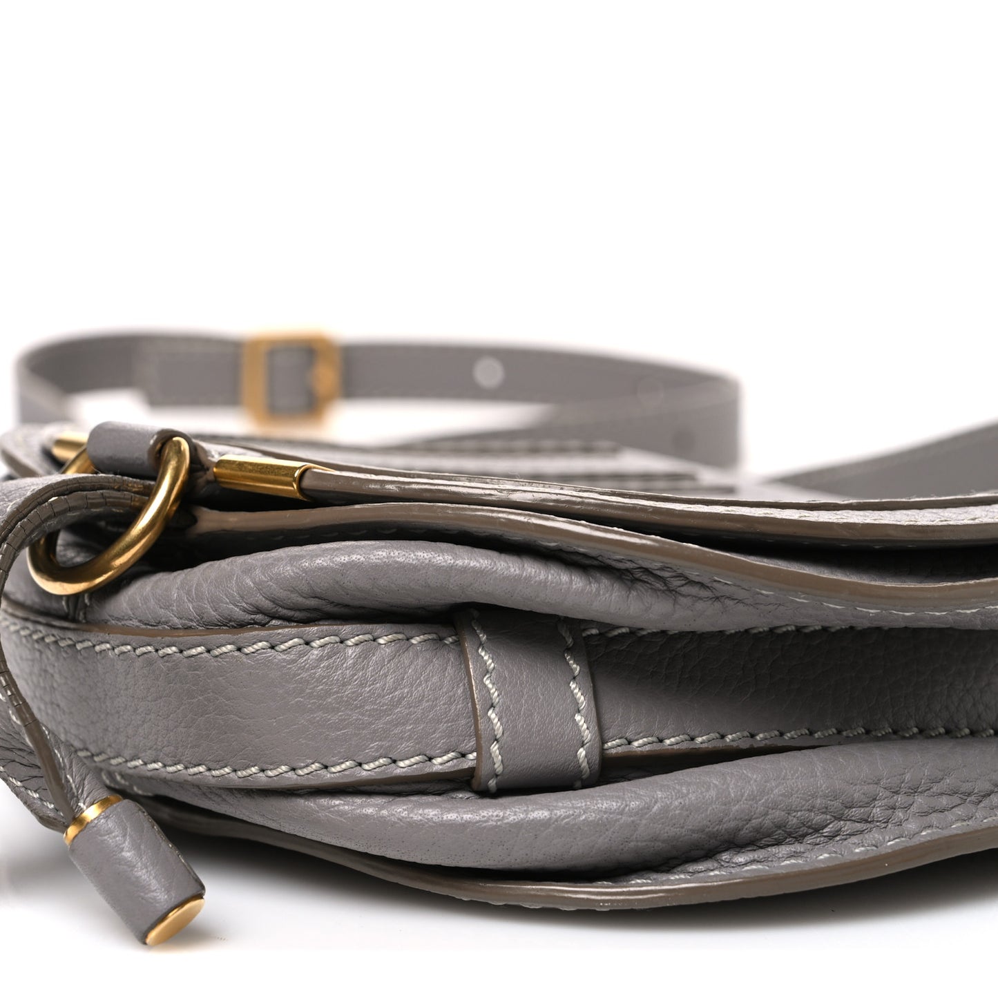 Calfskin Mini Marcie Round Crossbody Bag Cashmere Grey