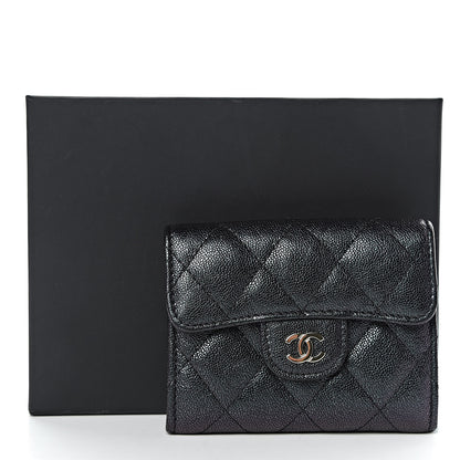 Chanel Iridescent Caviar Quilted Flap Card Holder Wallet Black 8 of 8