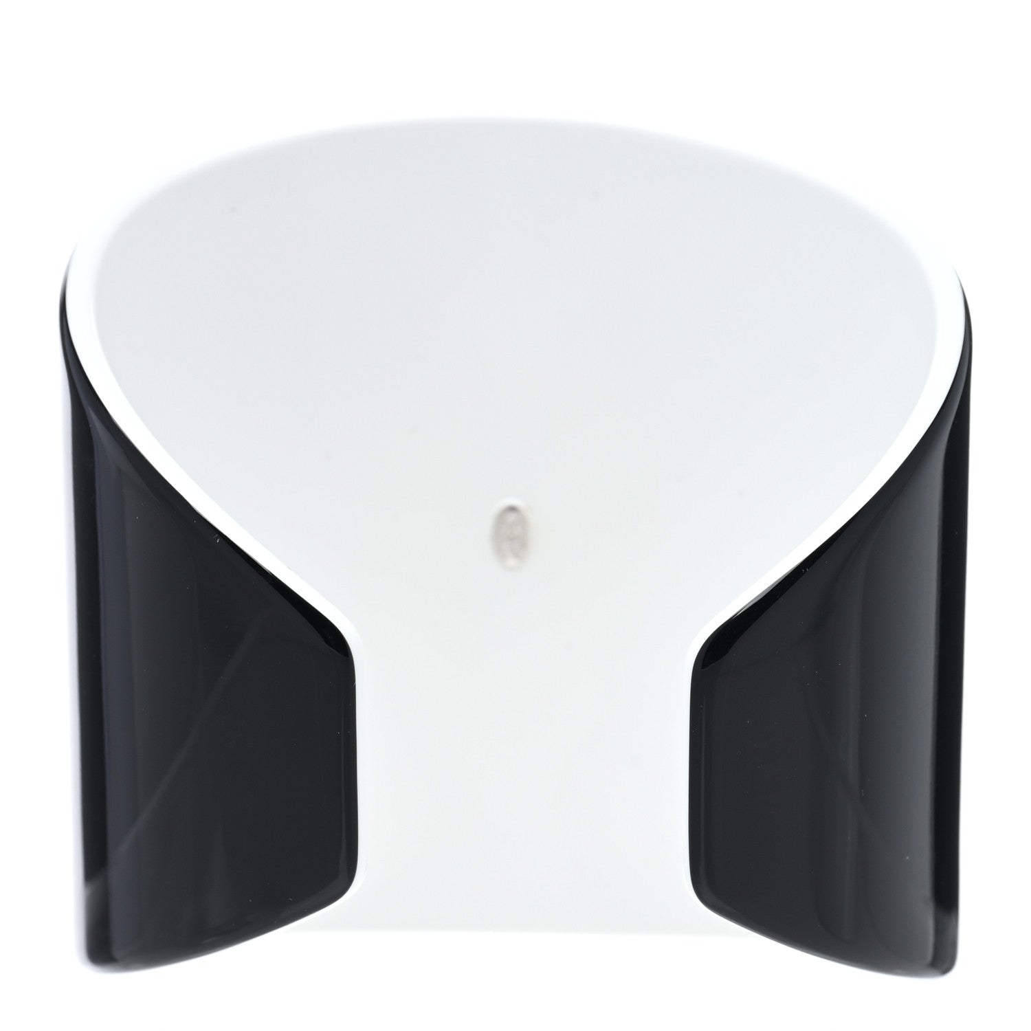 Chanel Resin CC Wide Cuff Black White 3 of 5