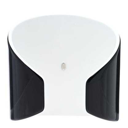 Chanel Resin CC Wide Cuff Black White 3 of 5