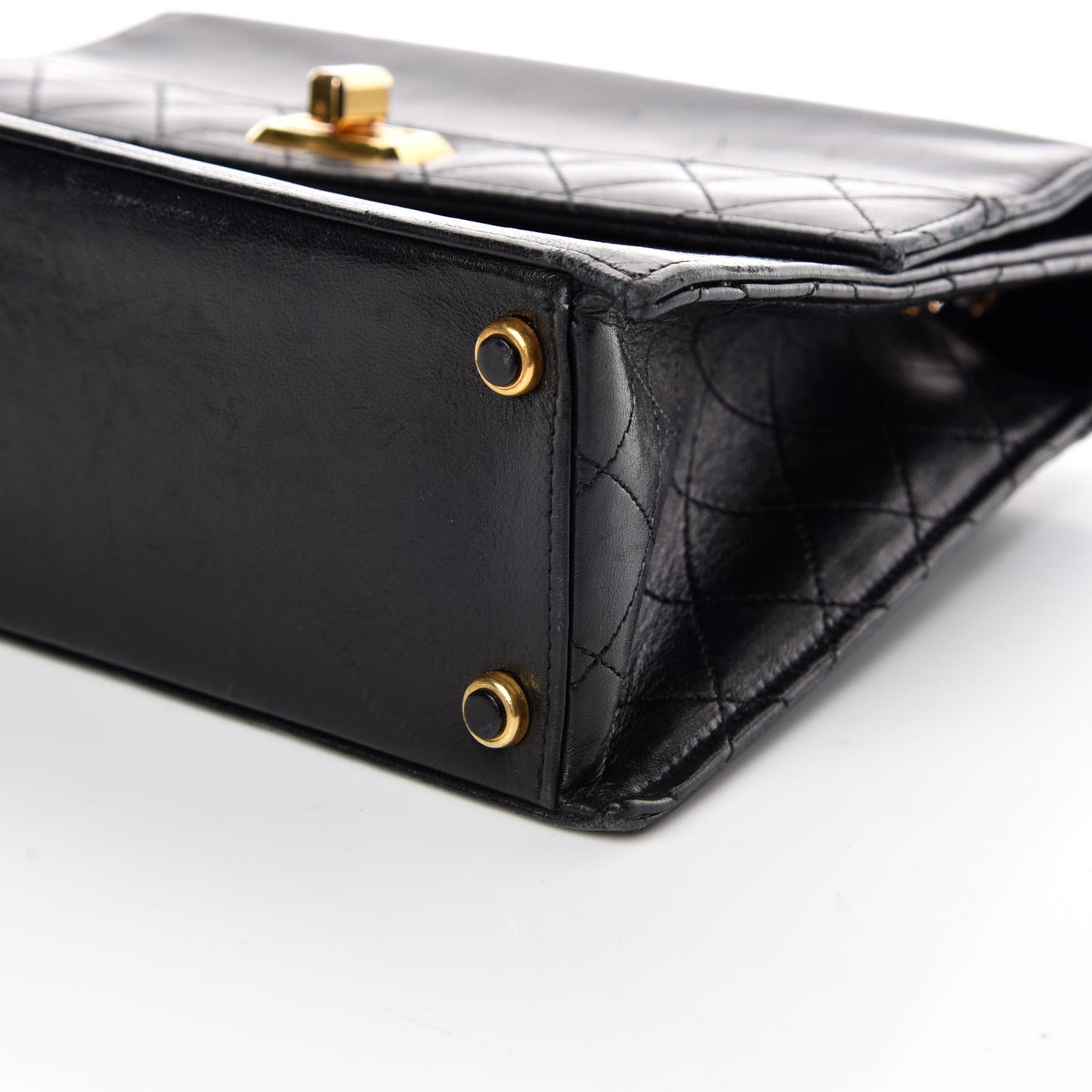 Lambskin Quilted Small Kelly Flap Black