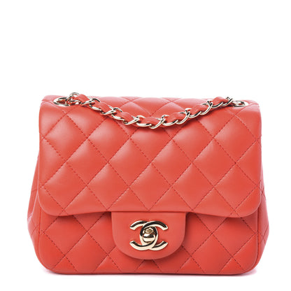 Chanel Lambskin Quilted Mini Square Flap Dark Red 1 of 10