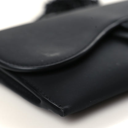 Christian Dior Ultra Matte Calfskin Saddle Chain Wallet Pouch Black 8 of 9