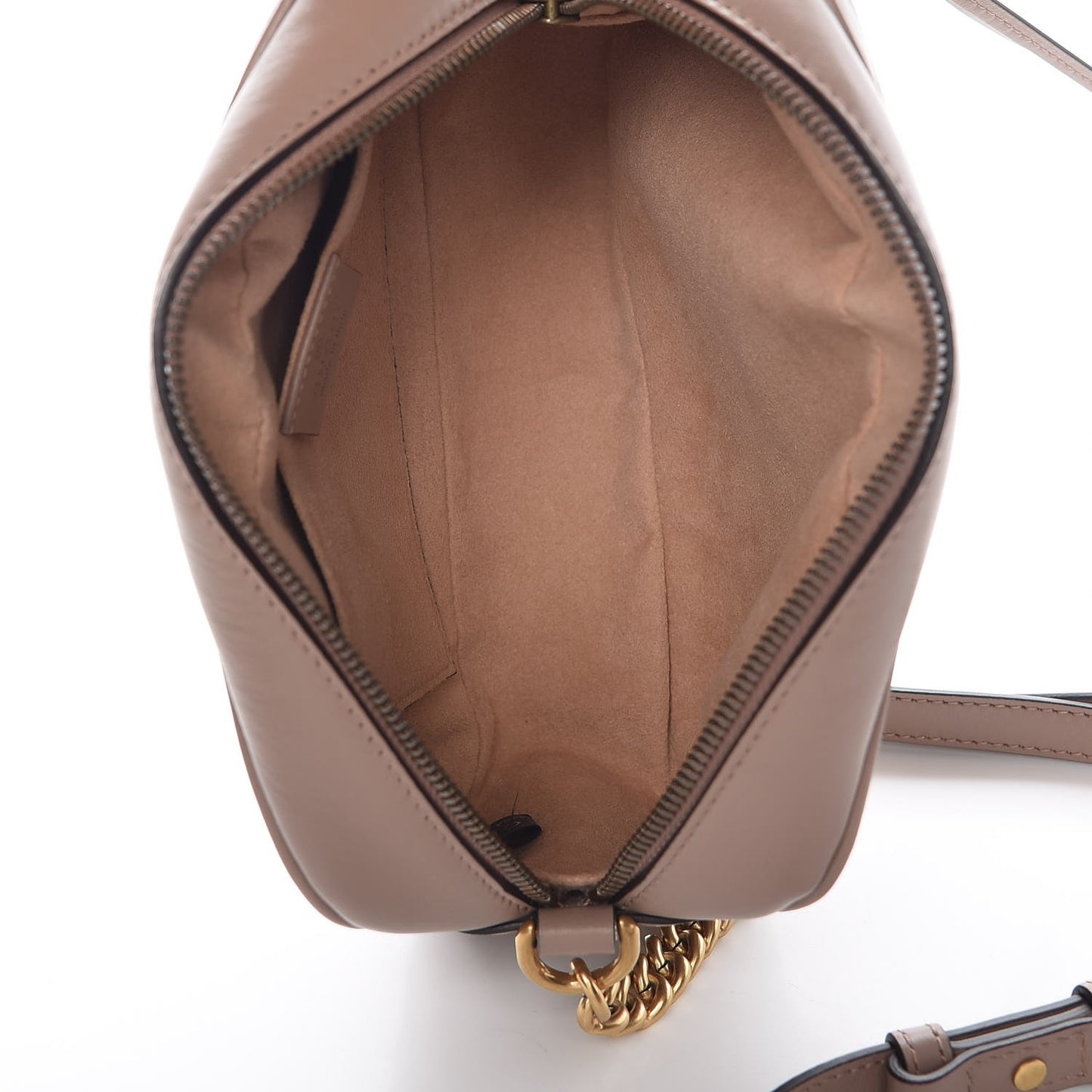 Calfskin Matelasse Small GG Marmont Chain Shoulder Bag Taupe
