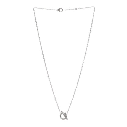 Hermes 18K White Gold Diamond Finesse Pendant Necklace 3 of 5