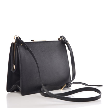 Prada Saffiano City Calf Light Frame Bag Black 3 of 7