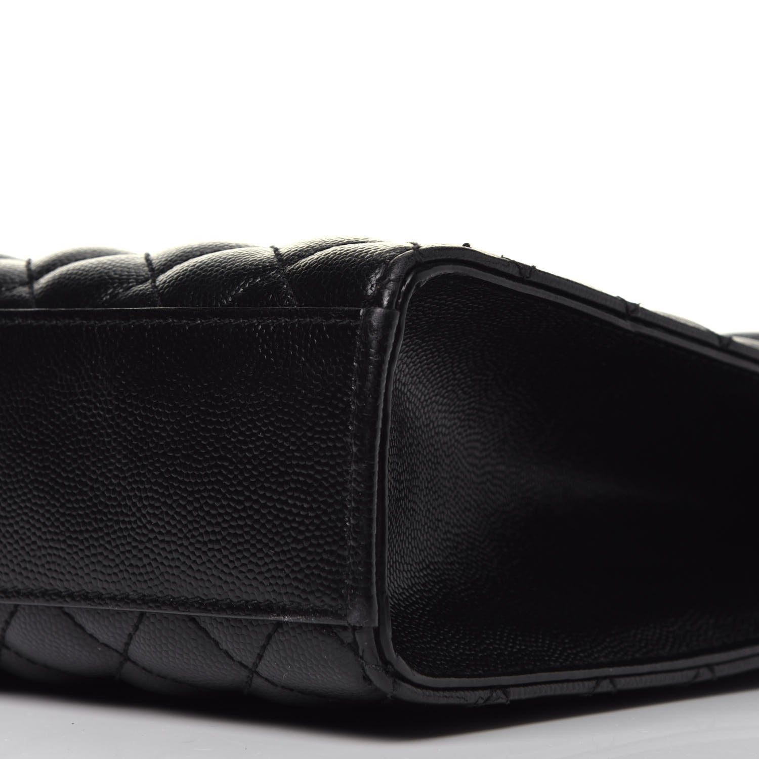 Saint Laurent Grain De Poudre Textured Mixed Matelasse Large Triquilt Monogram Monochrome Satchel Black 10 of 11