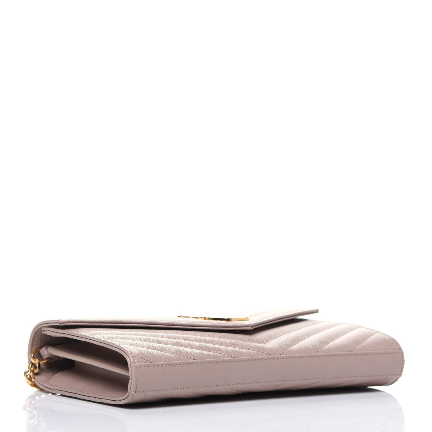 Grain De Poudre Matelasse Chevron Monogram Chain Wallet Rose Antic
