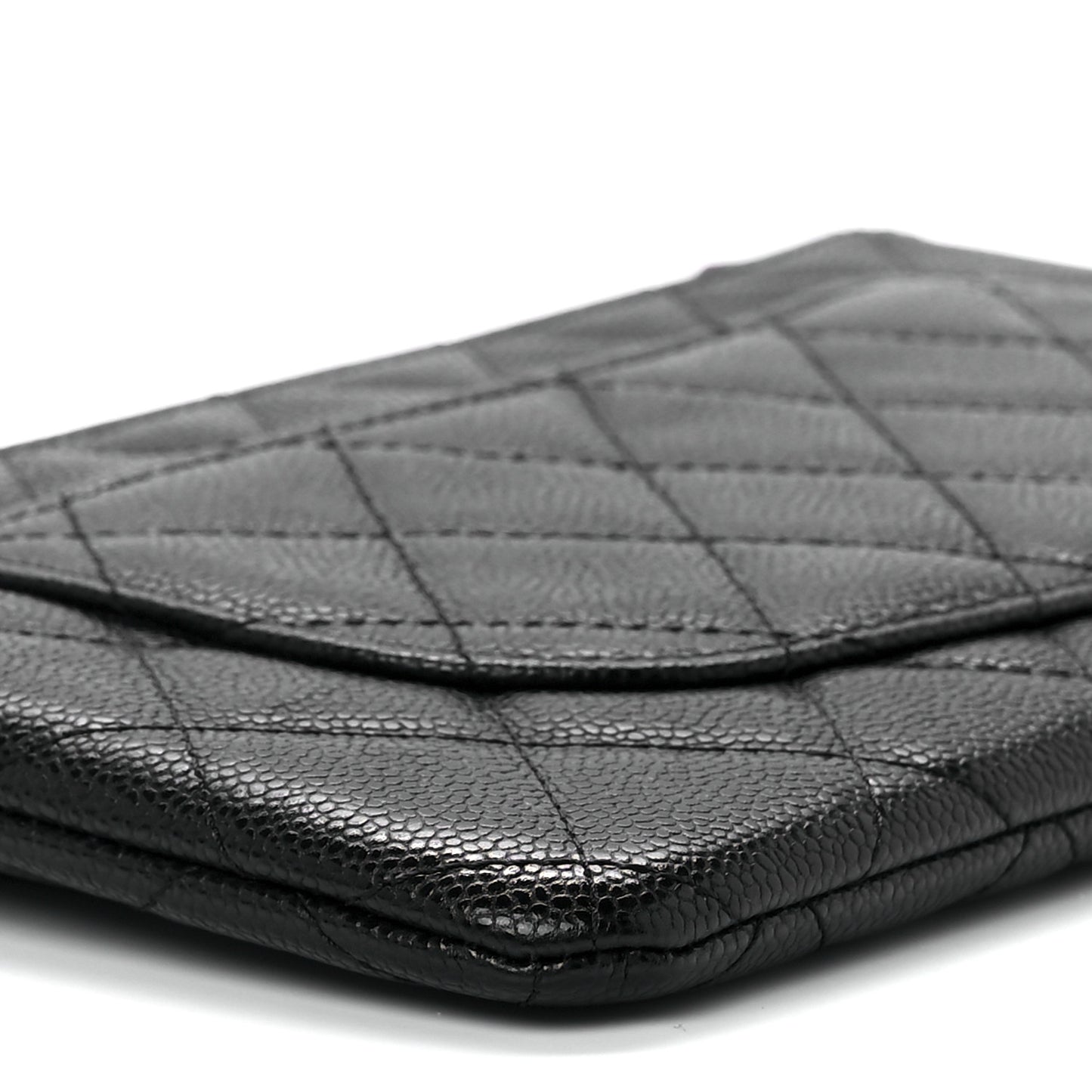 Caviar Quilted Double Zip Cosmetic Case Black