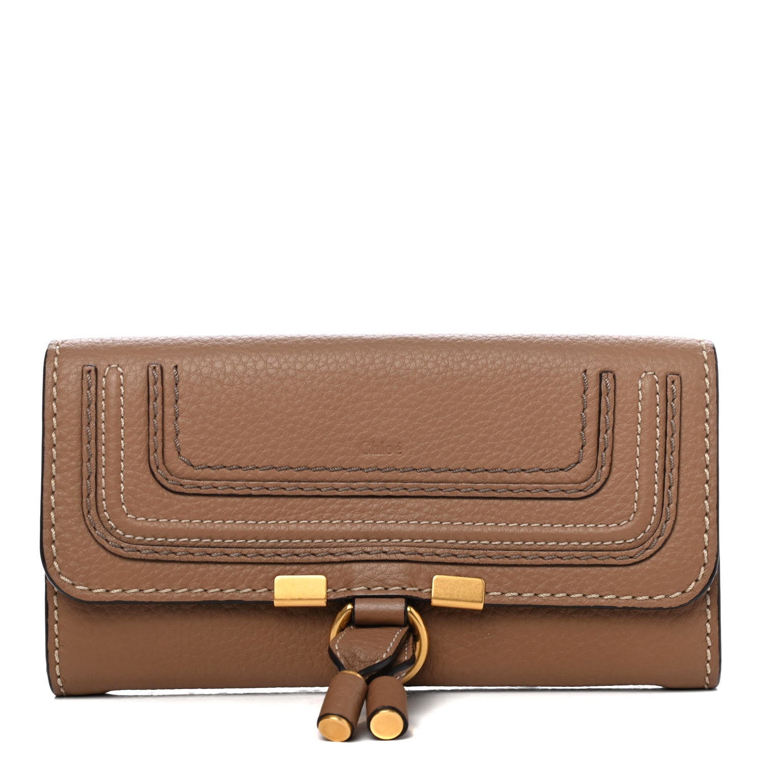 Chloe Calfskin Marcie Continental Flap Wallet Nut 1 of 4