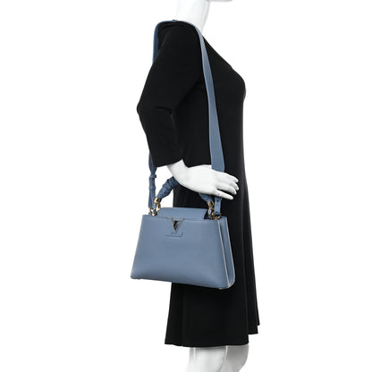 Louis Vuitton Taurillon Scrunchie Capucines BB Blue 2 of 10