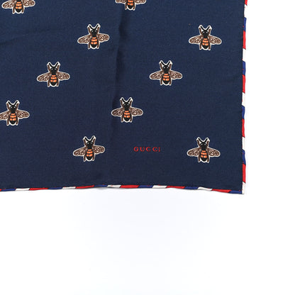 Gucci Silk Bees Pocket Square Blue 4 of 4