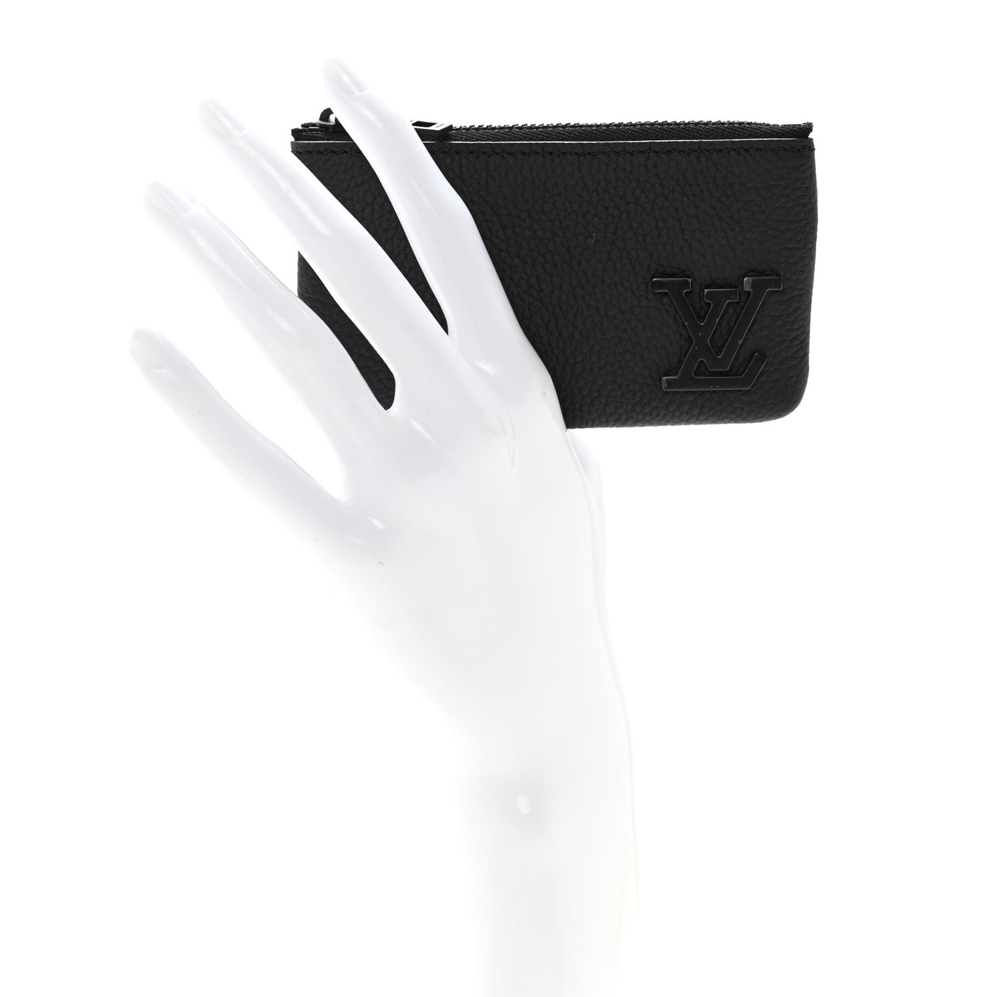 Grained Calfskin Aerogram Key Pouch Black