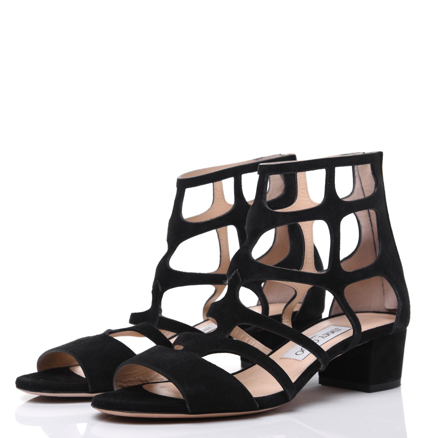 Jimmy Choo Suede Ren 35 Sandals 38 Black 3 of 13