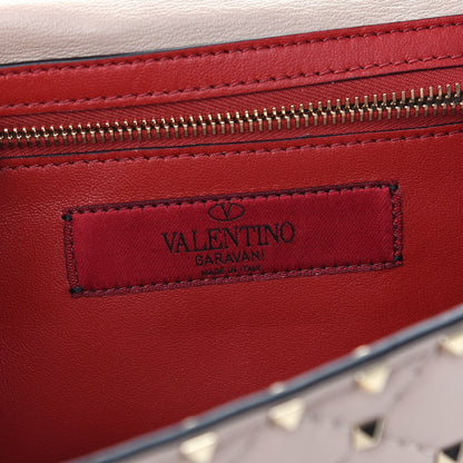 Valentino Garavani Lambskin Rockstud Spike Wallet on Chain Poudre 8 of 8