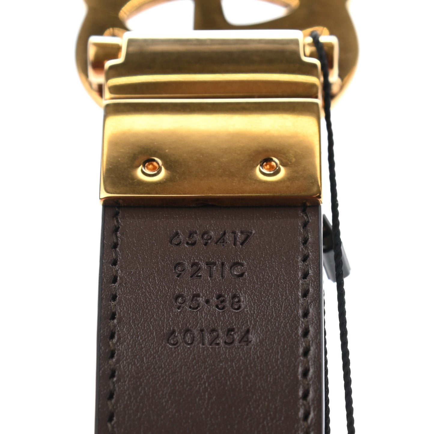 GG Supreme Monogram Plutone Calfskin Double G Reversible 30mm Belt 95 38 Beige Ebony New Acero
