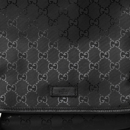 Gucci Imprime Monogram Medium Double Buckle Flap Messenger Bag Black 8 of 11