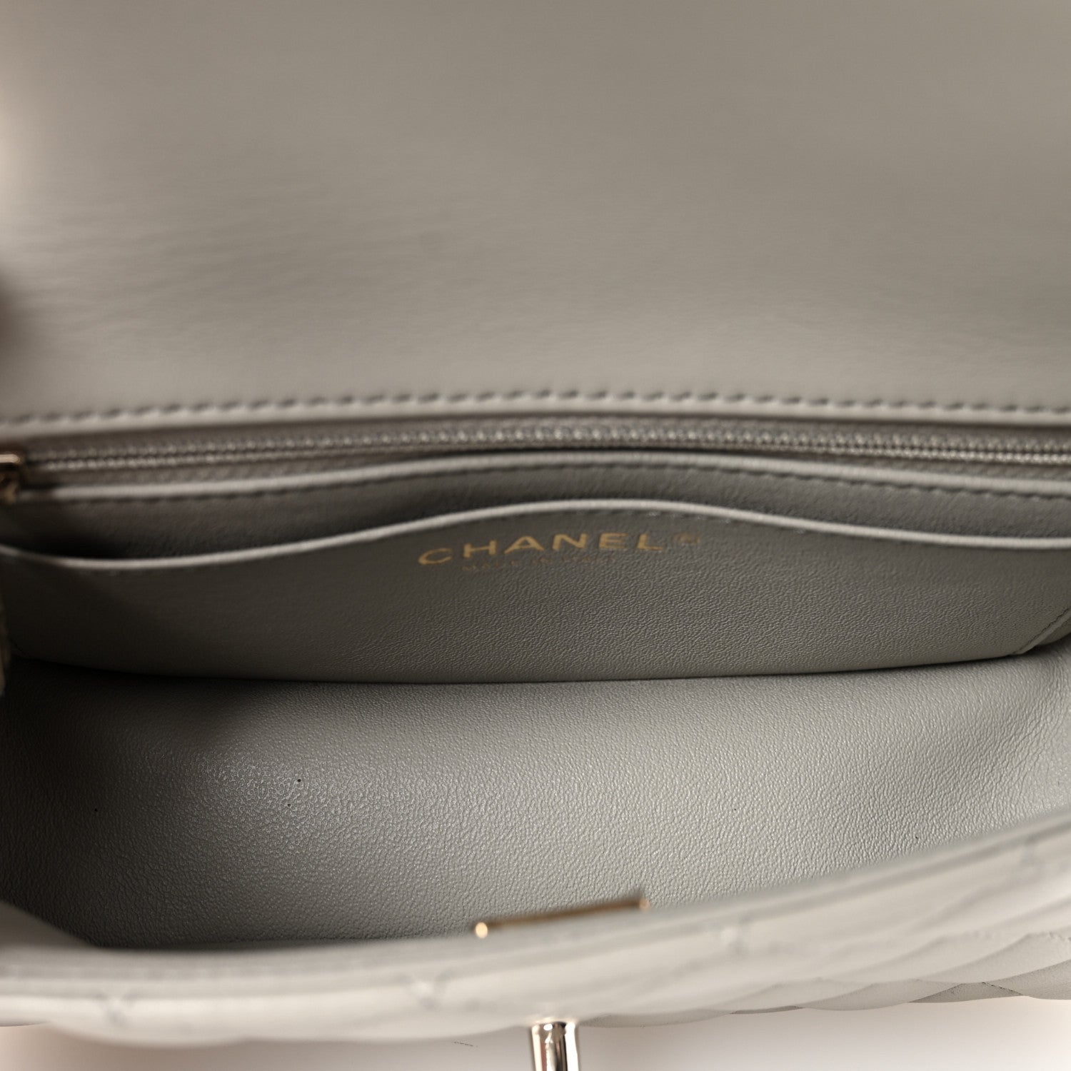 Chanel Lambskin Quilted Mini Rectangular Flap Grey 5 of 11