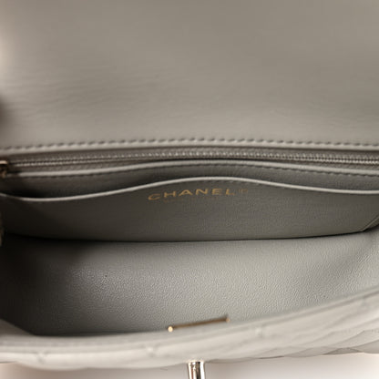 Chanel Lambskin Quilted Mini Rectangular Flap Grey 5 of 11