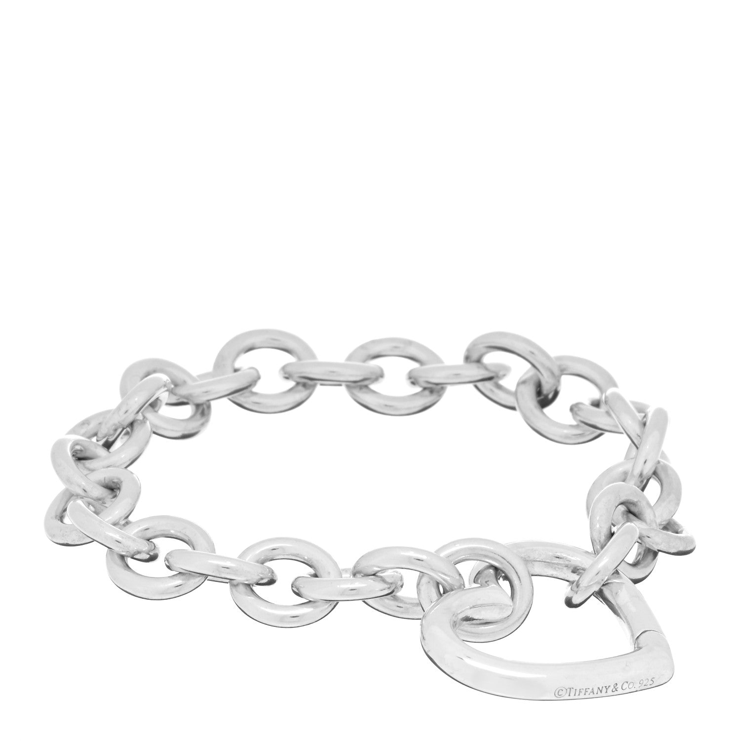 Tiffany Sterling Silver Open Heart Clasp Bracelet 1 of 3