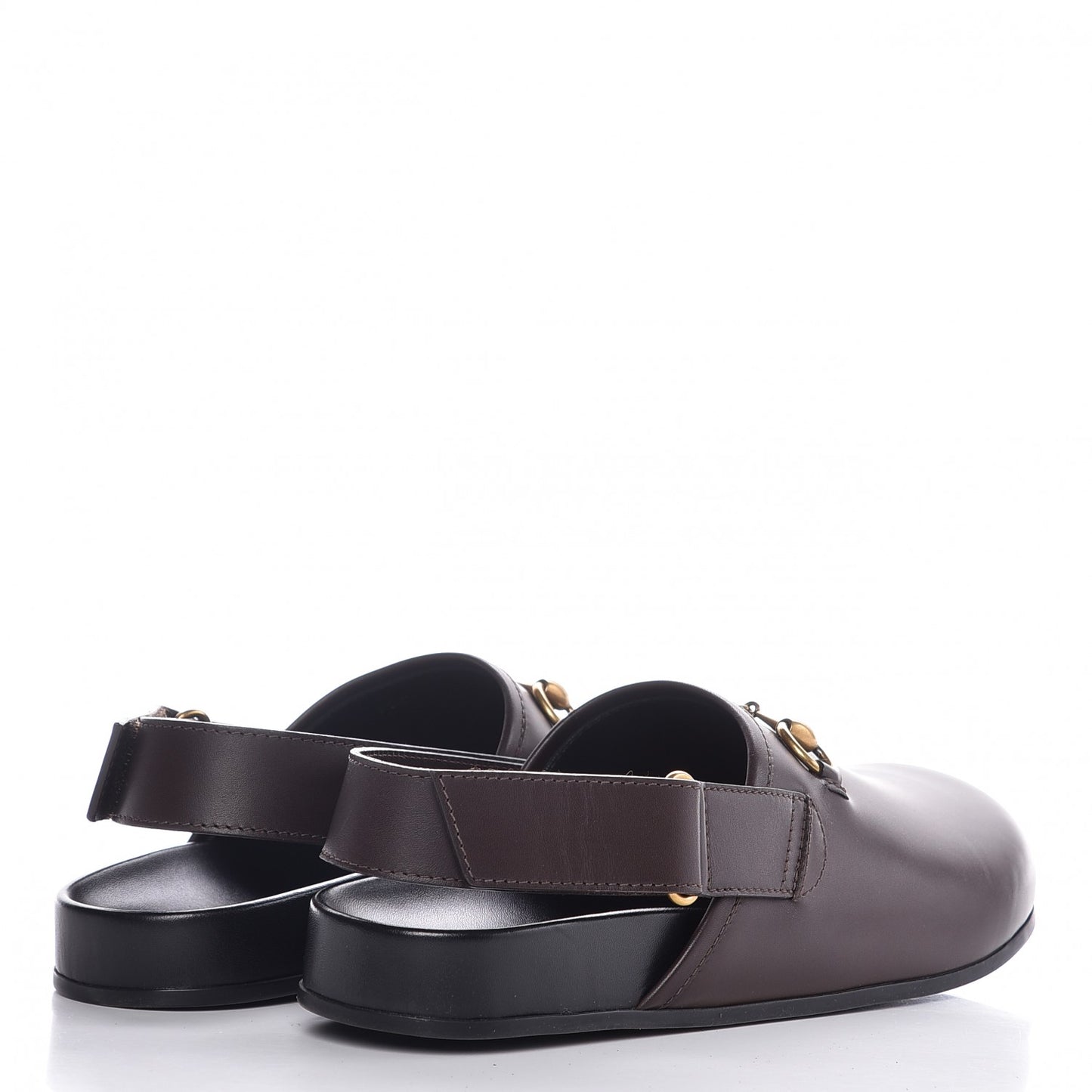 Calfskin Mens Horsebit River Slingback Slippers 9 Cocoa