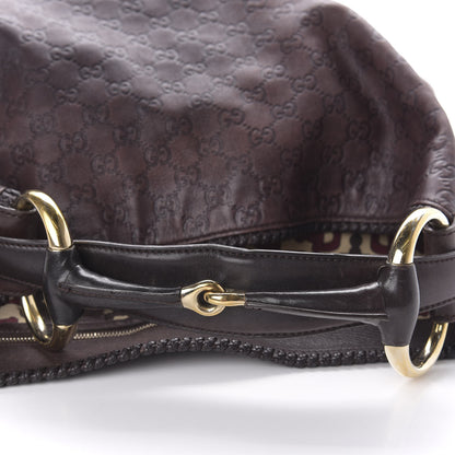 Gucci Guccissima Large Horsebit Chain Hobo Chocolate 11 of 11